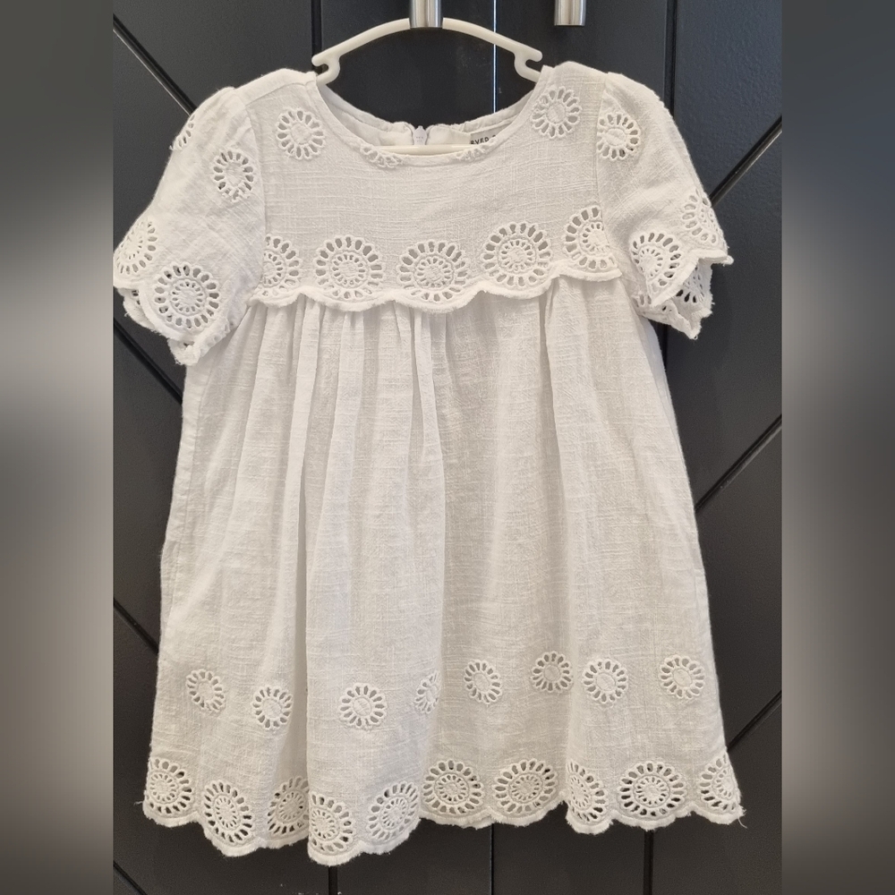 White Eyelet Kids Dress